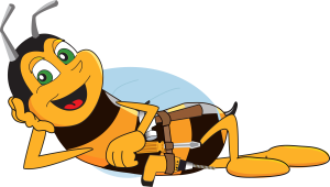 Handyman Hive - Bee Mascot Relaxing.